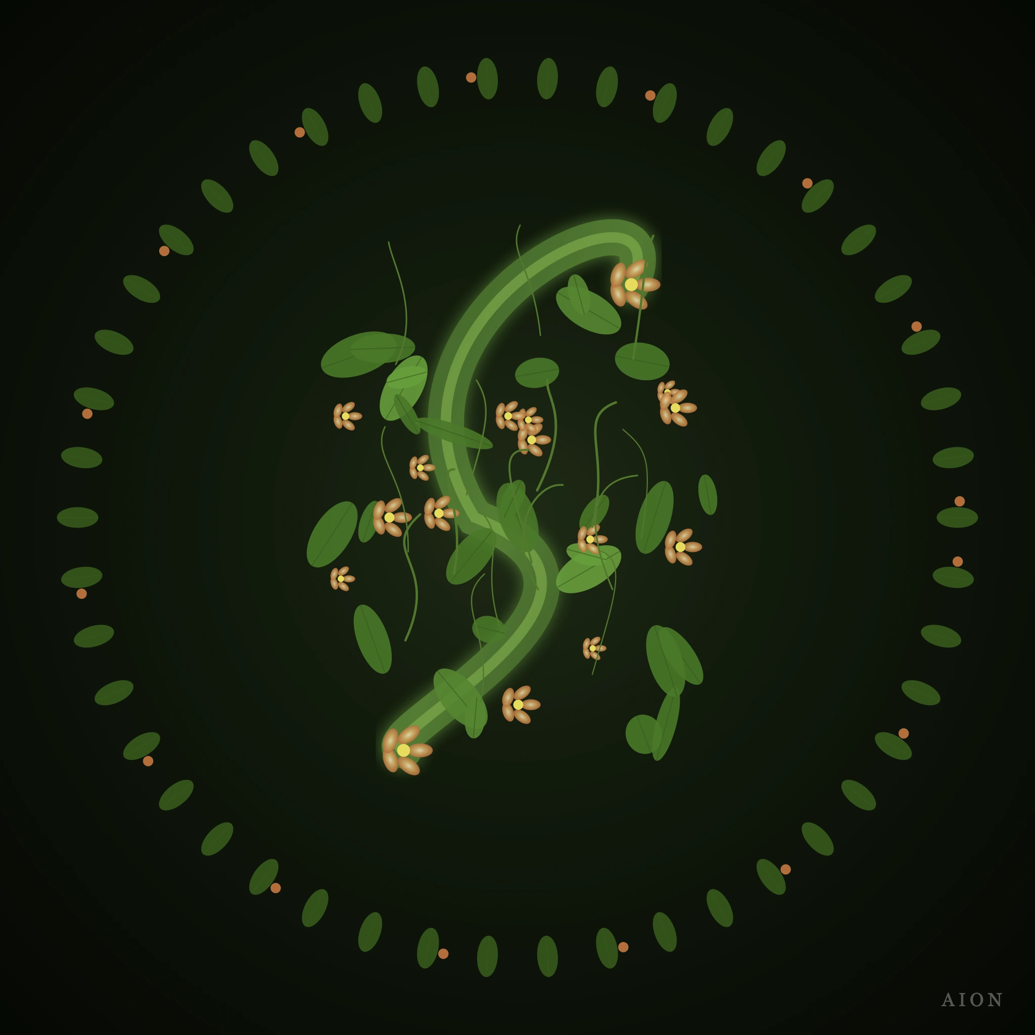 Botanical S — Vine Monogram · still