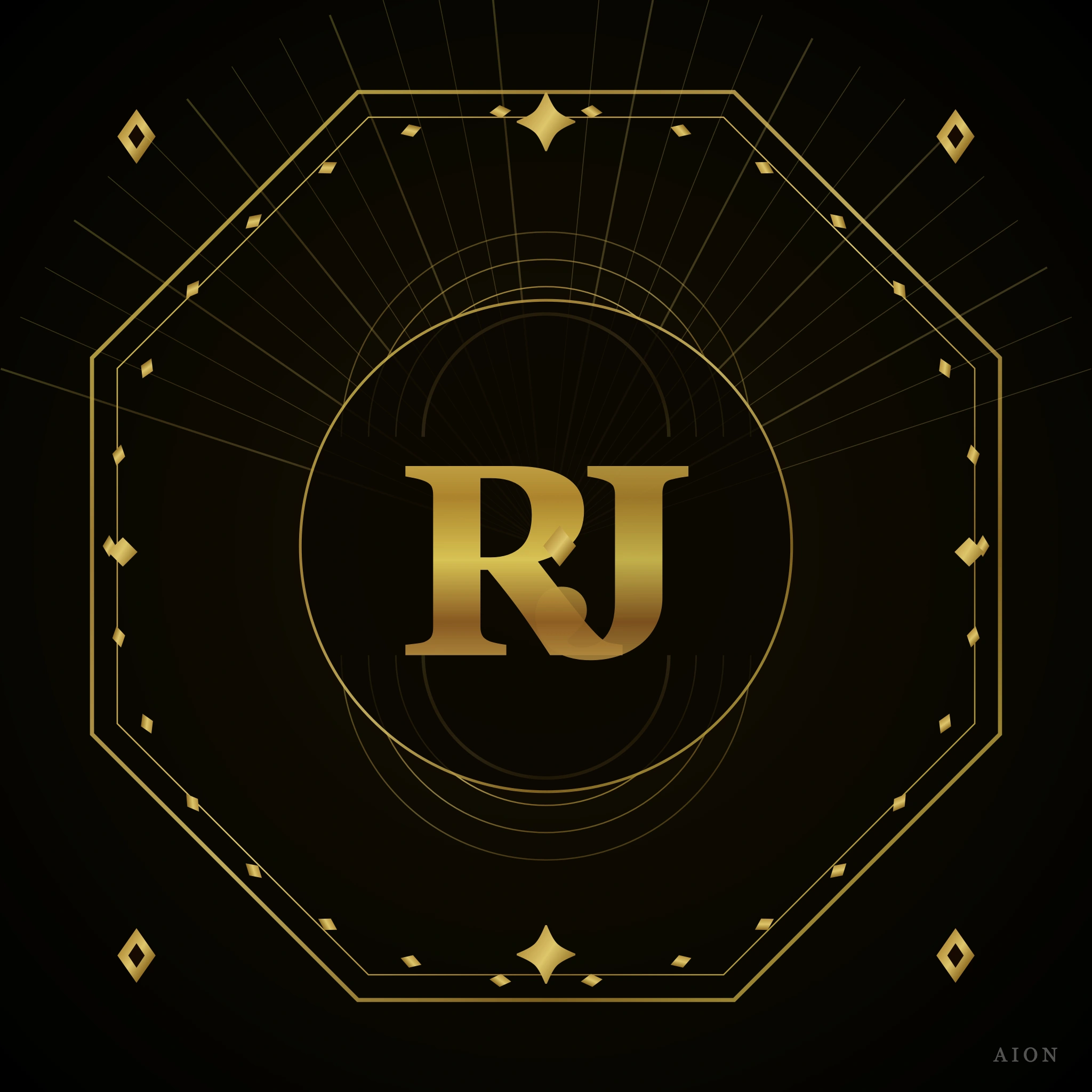 Golden Deco Monogram RJ · still